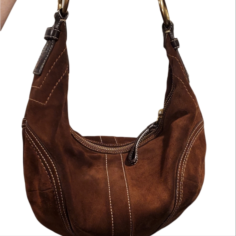 Coach Suede Chocolate Brown Handbag